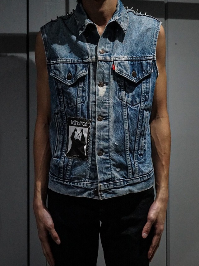 【add (C) vintage】Studs x Patch Design Custom Denim Vest