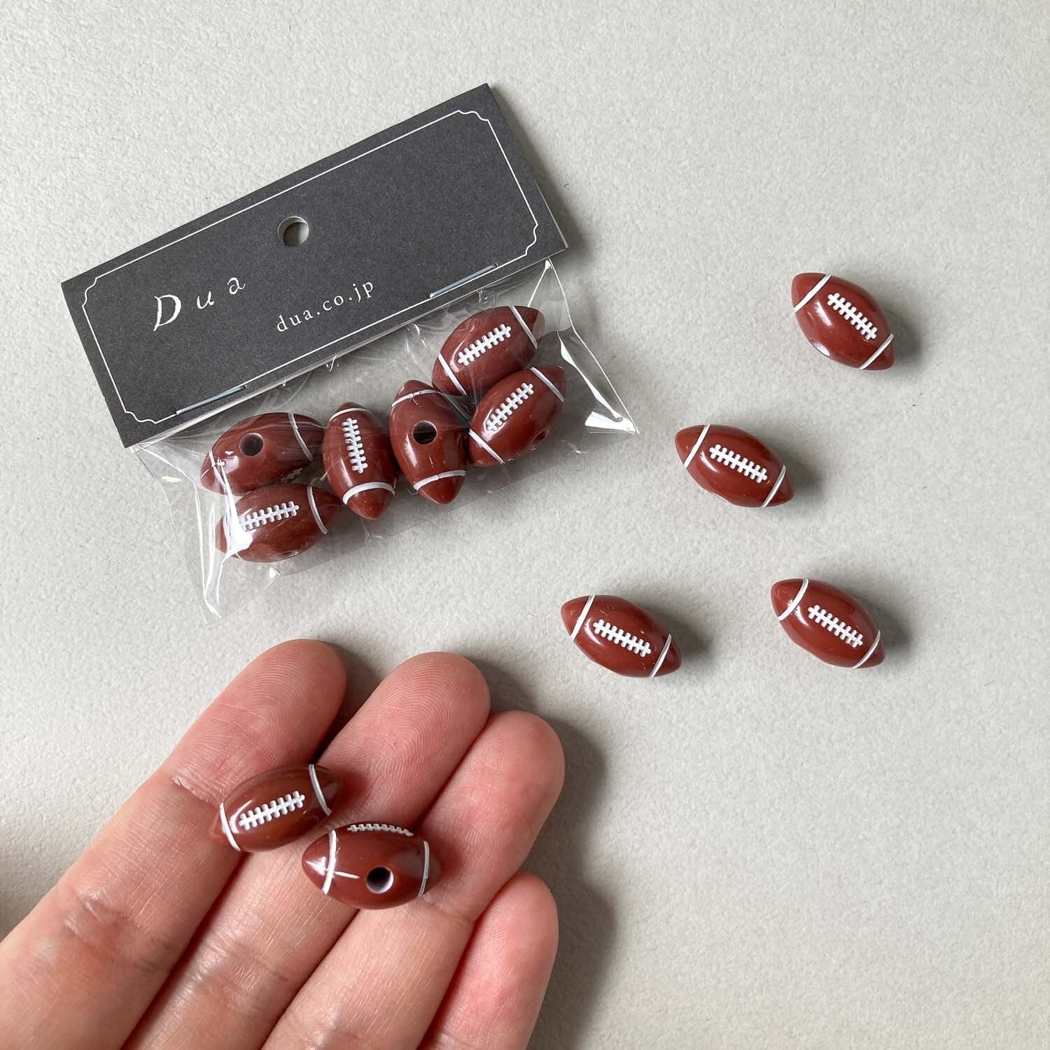 ラグビーボールビーズパック（6p） | Dua-アクセサリーパーツショップ