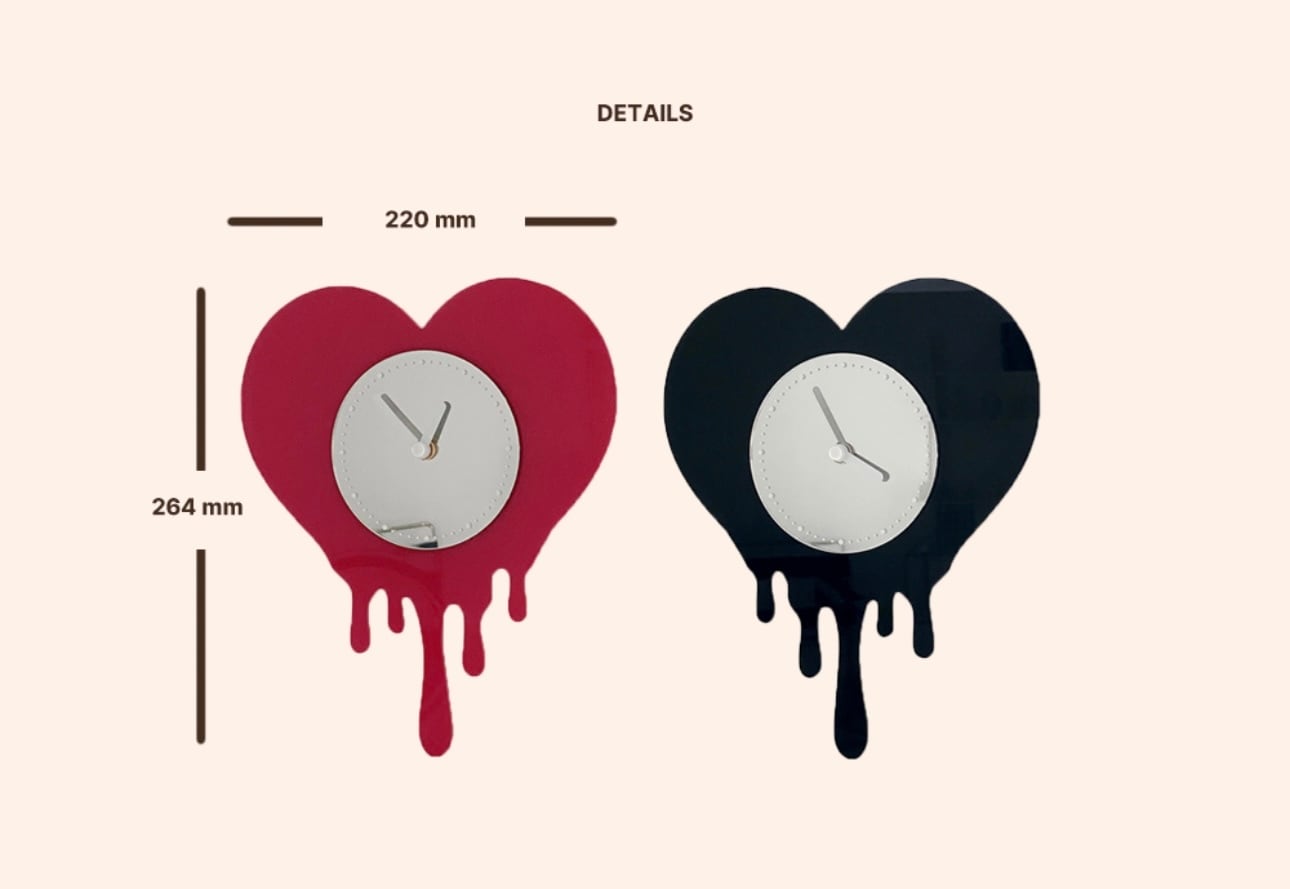 melting heart clock 2colors / メルティング ハート クロック 壁掛け