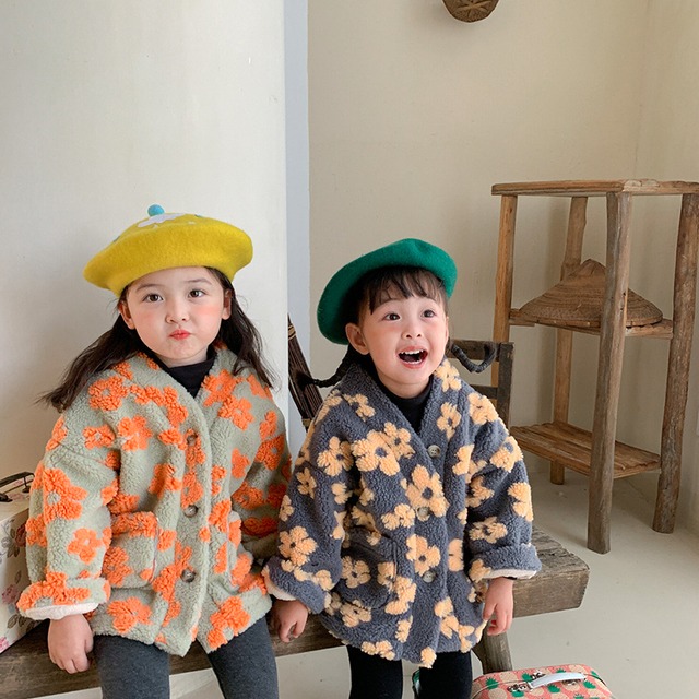 【BABY&KID】冬新作韓国風さわやか花柄アウター