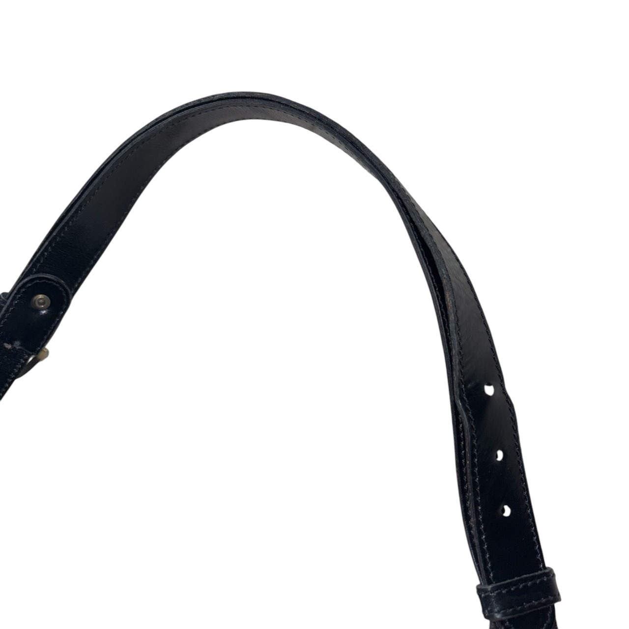 vintage LOEWE black leather shoulder bag