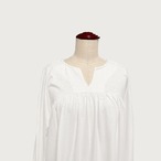【綿100%】涼しく着られる◎キーネックワンピース｜ホワイト｜サムネイル11