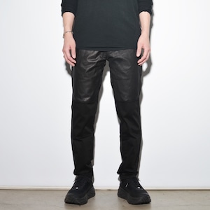 Leather×Cotton "Straight"Pants 〈Black〉