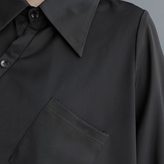 Back vent long shirt tailored collar C0963