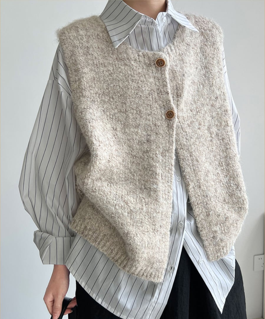 ニット◆レイヤードベスト【t-10470】