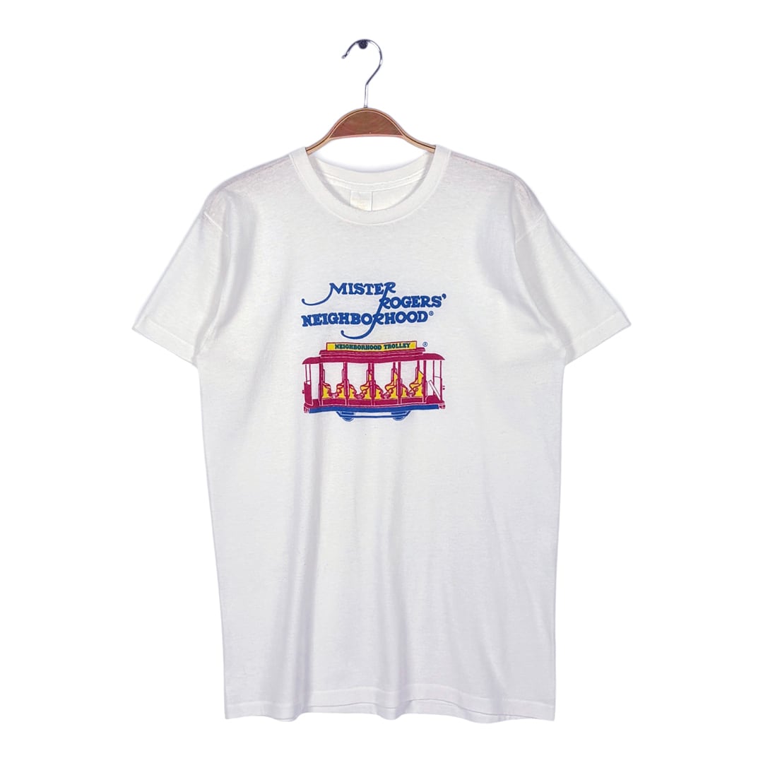 70s アメリカテレビ番組 ミスターロジャースのネイバーフッド USA製 ヴィンテージ Tシャツ シングルステッチ Mister Rogers' Neighborhood サイズL相当 古着 BZ0567