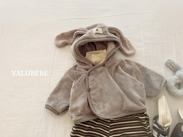 【予約/特典】valu bebe / rabbit fleece jacket