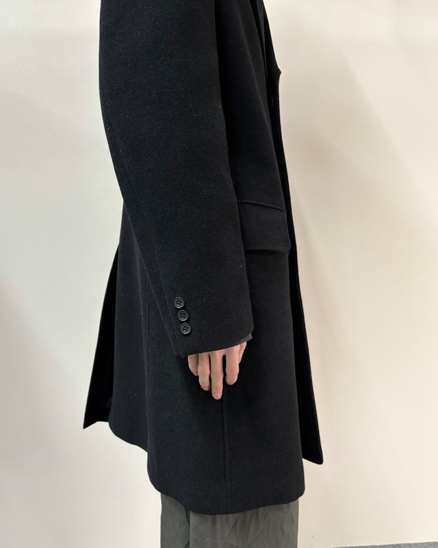 【90s A.A.R Yohji Yamamoto】fly front single breasted wool coat