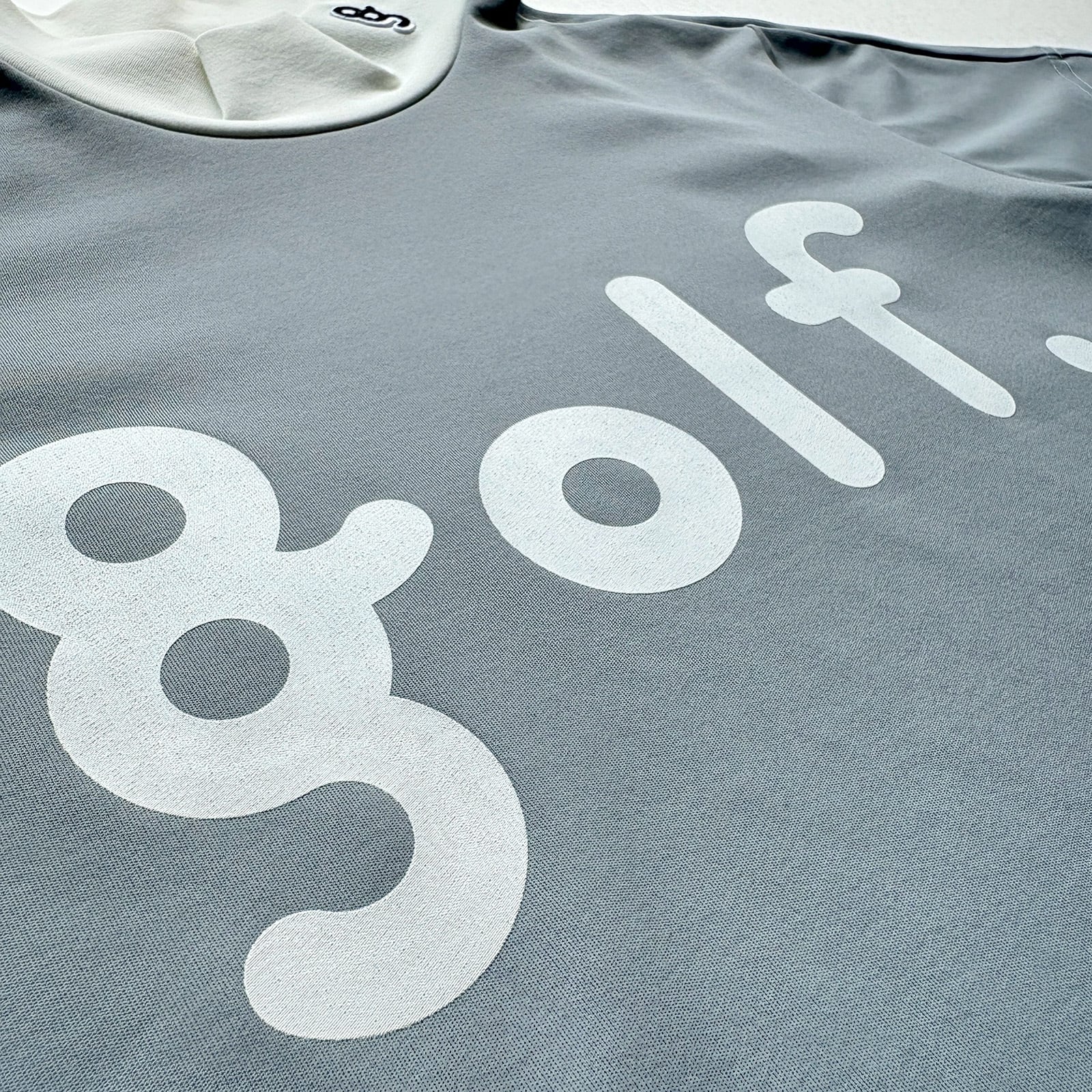 WOMEN'S】LOGO PRINT MOCK NECK SHIRT -GRAY / OFF WHITE- | 8G SHOOT