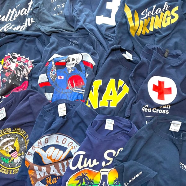 1点物◇00sデルタDELTA大統領就任式記念ロゴ刺繍Tシャツ古着メンズML