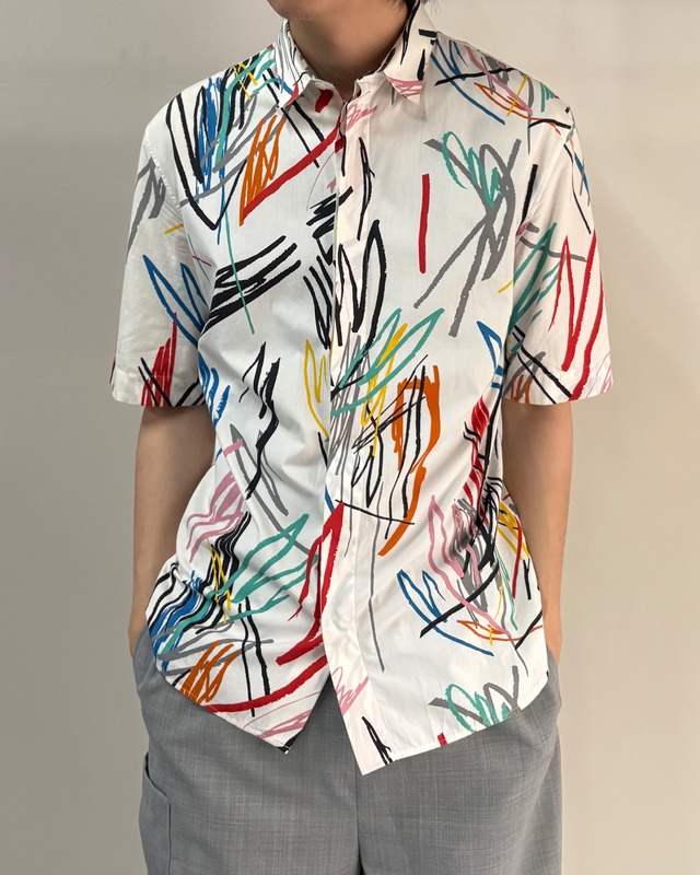 【2015/SS Dior HOMME】scribble half sleeve shirt
