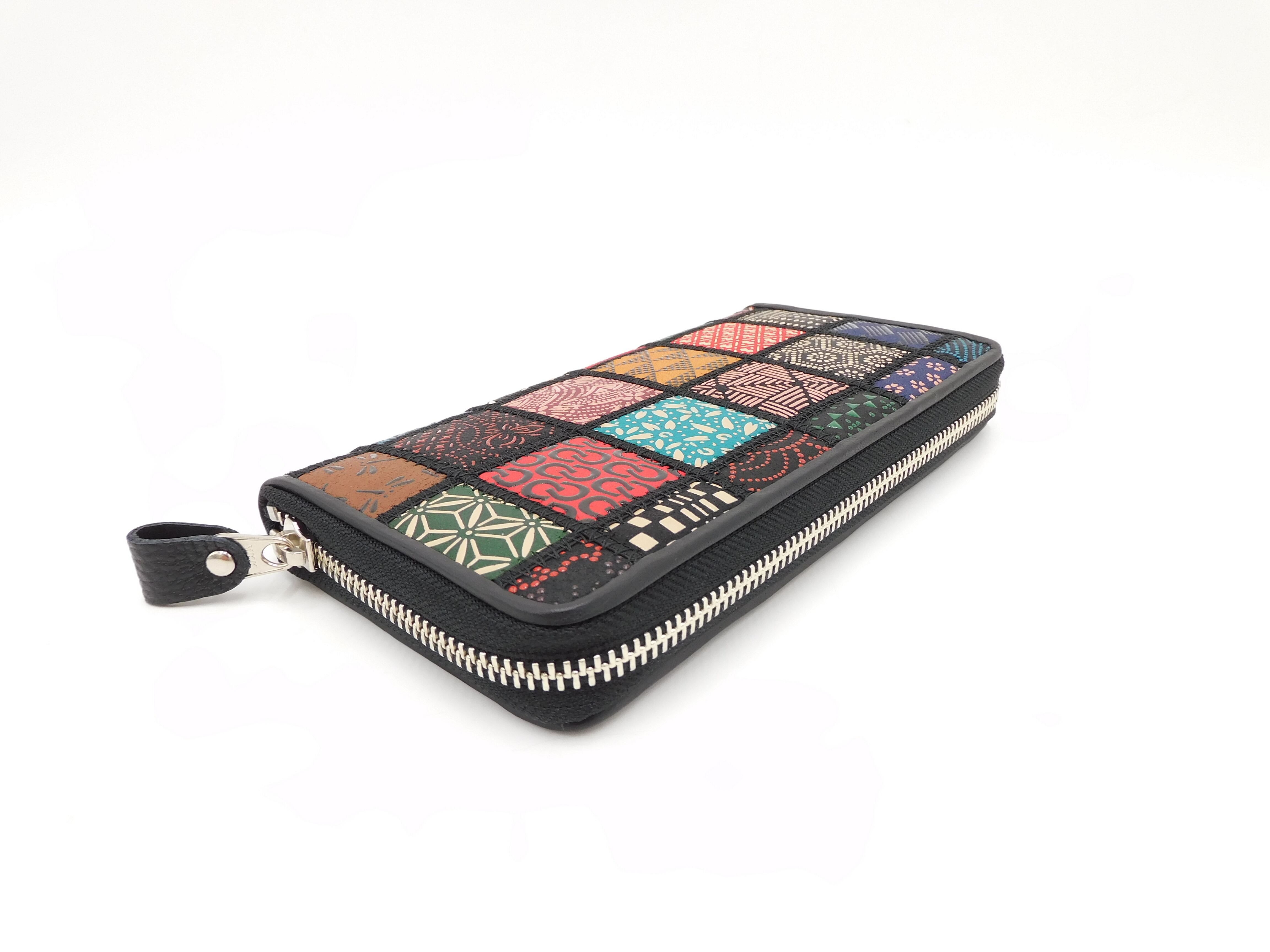 パッチワーク印傳 ラウンド長財布 マルチカラー | 浅草前川印傳｜公式