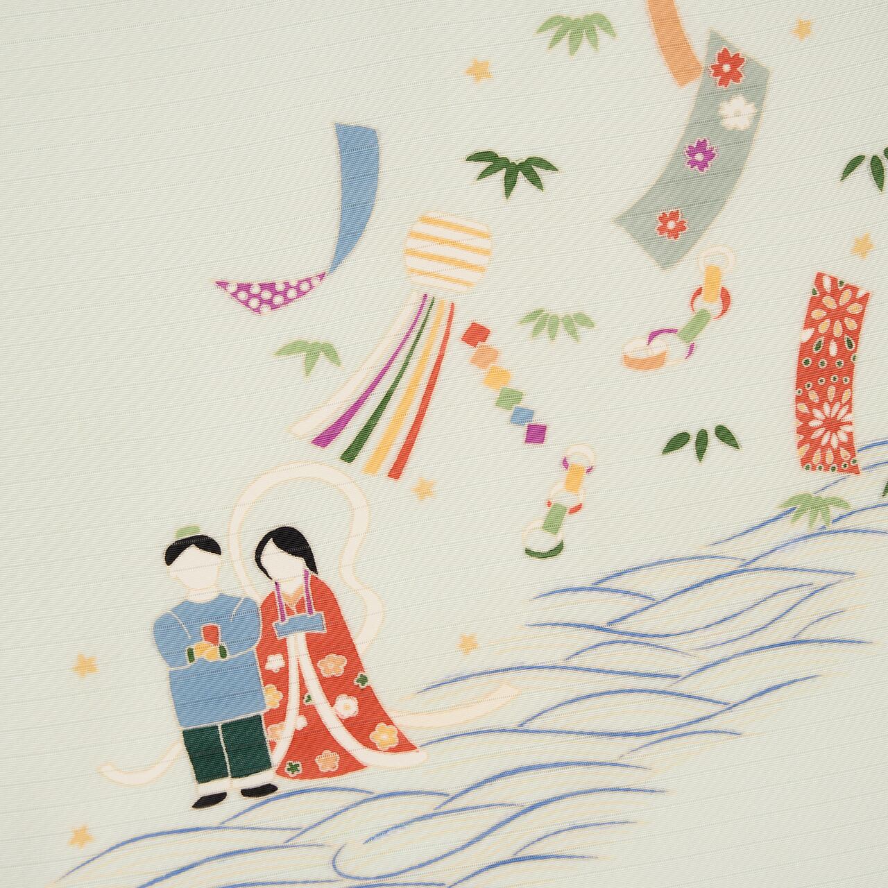七夕の模様 手描友禅 絽塩瀬名古屋帯【未着用品】 | かわの屋