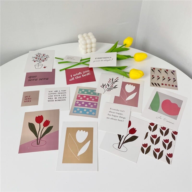 韓国インテリア雑貨] チューリップポストカード17枚セット | merci room