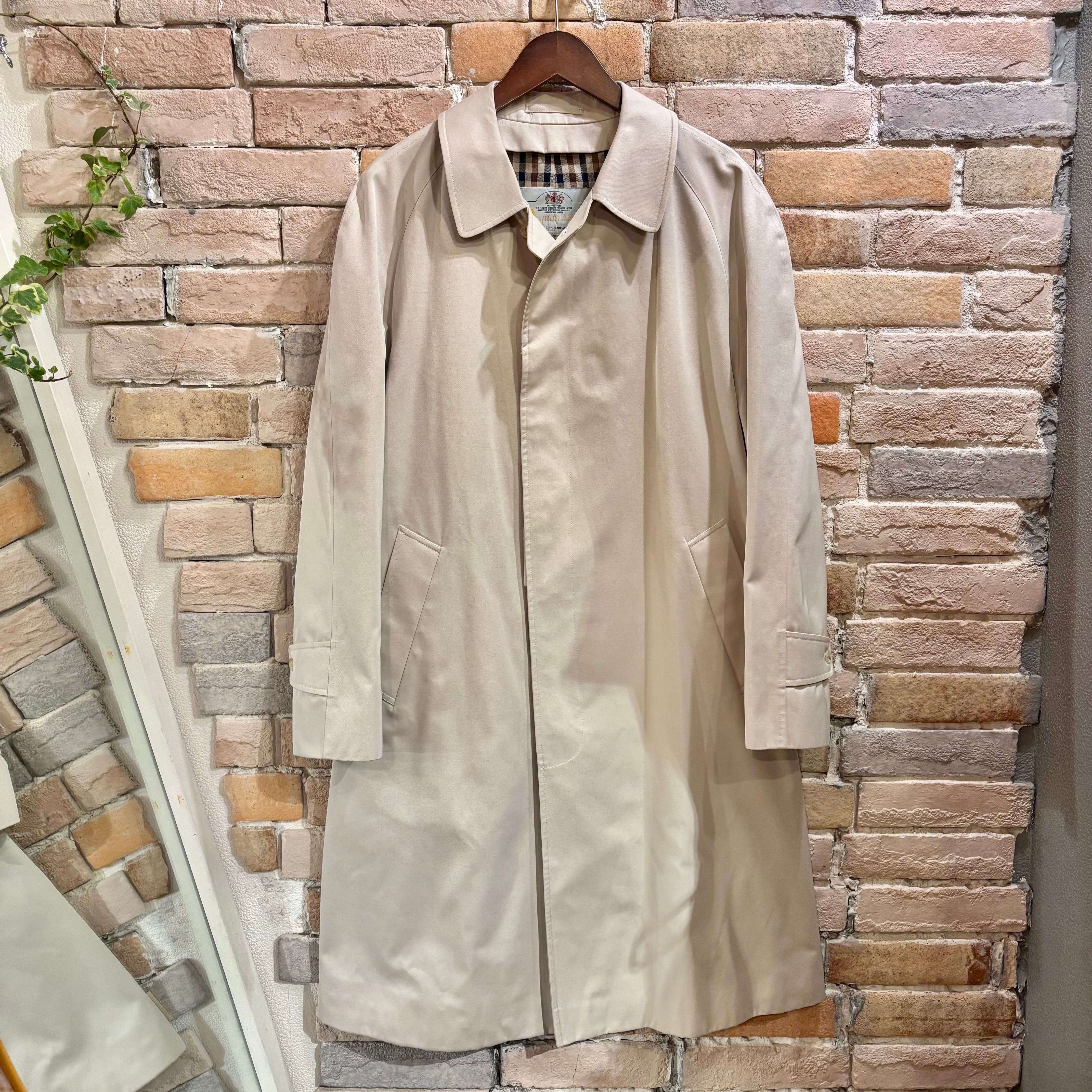 【美品】Aquascutum レディース ステンカラーコート カーキ　ライナー付 アクアスキュータム ステンカラーコート カーキ Sサイズ アクア