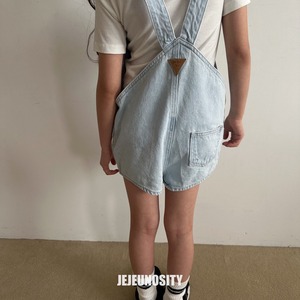 【jejeunosity】ベリーショートオーバーオール サロペット ライトデニム 90〜120cm 240702