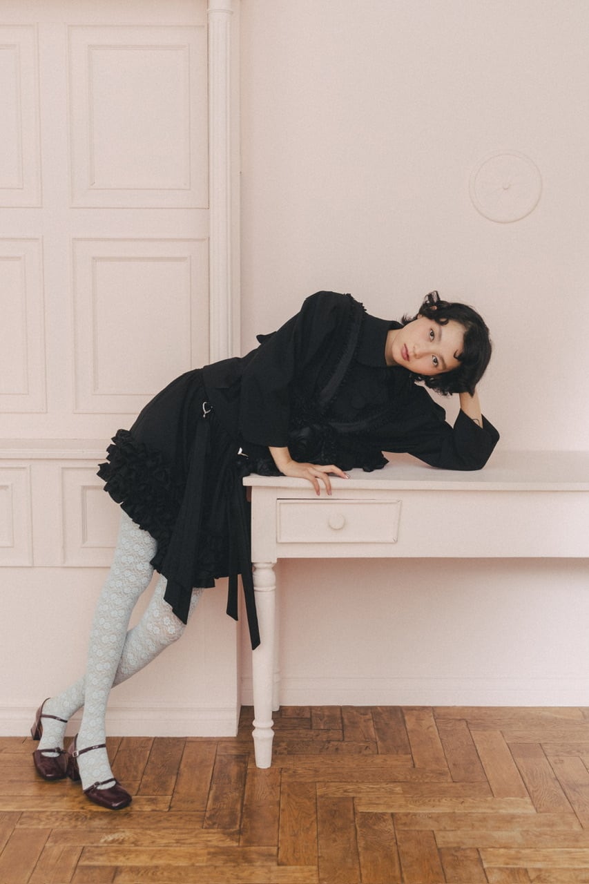 丸襟ジャケット　BLACK