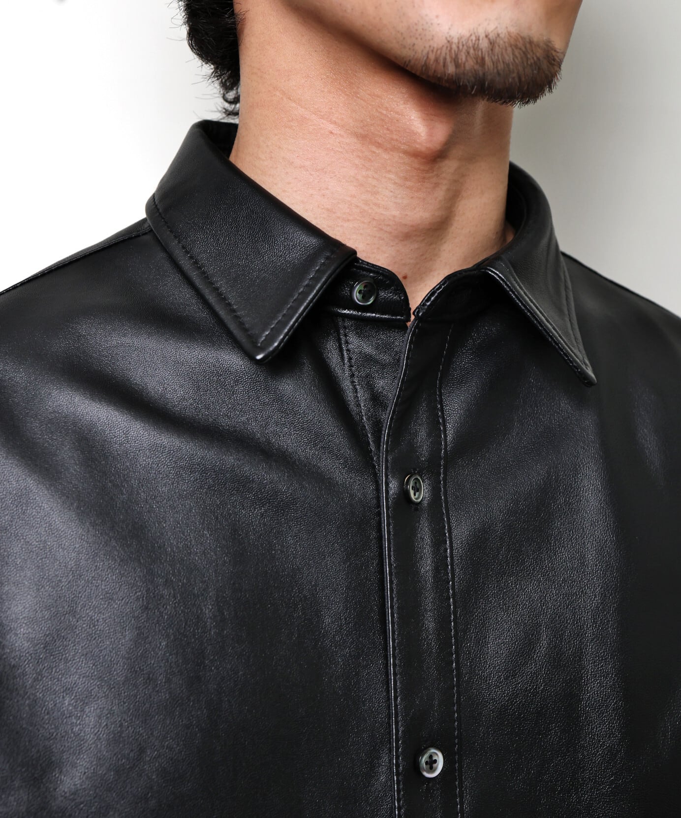 UNIVERSAL PRODUCTS. / 261-60406 LEATHER SHIRTS JACKET (BLACK