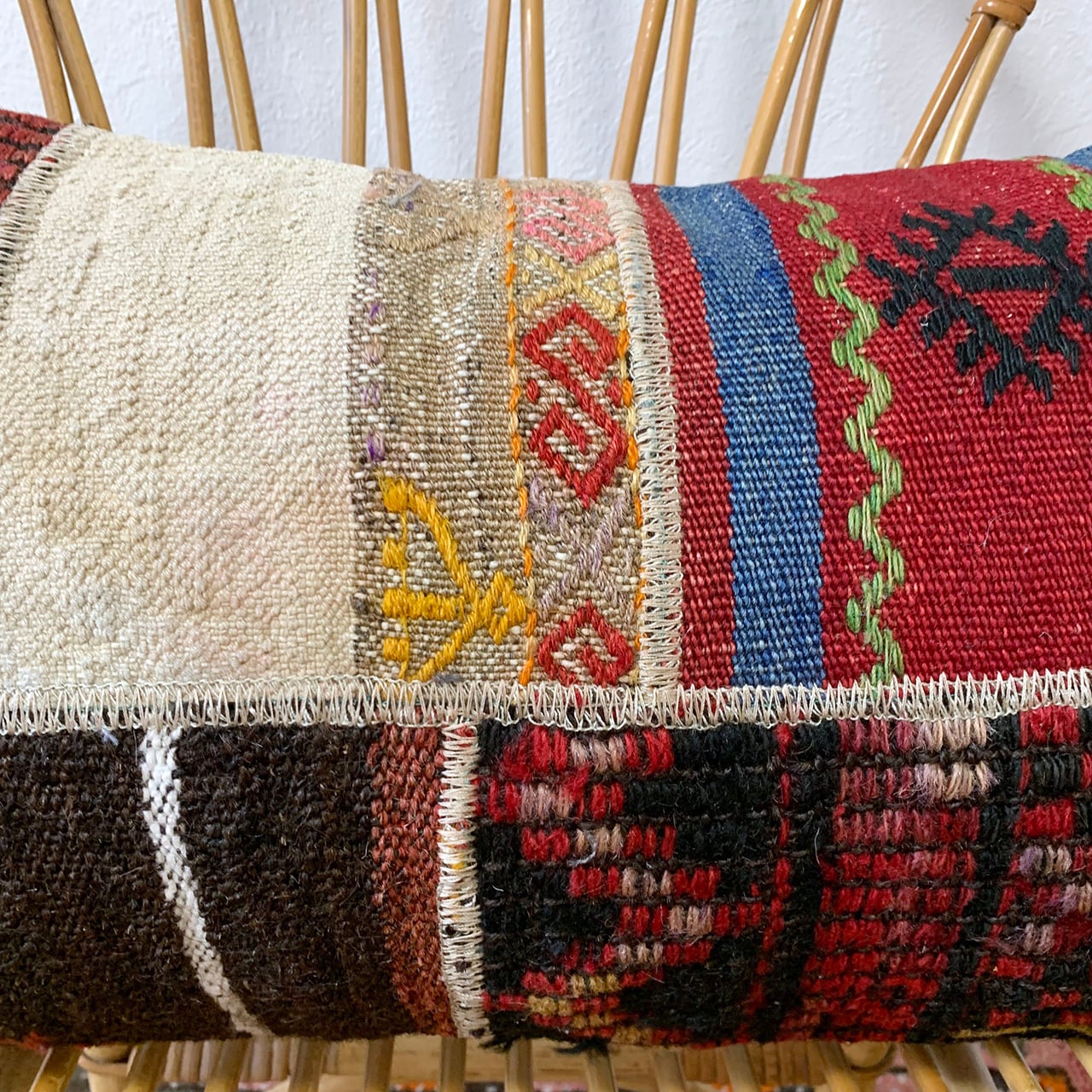 ヴィンテージラグ パッチワーク クッション C188 | ラリーキルト