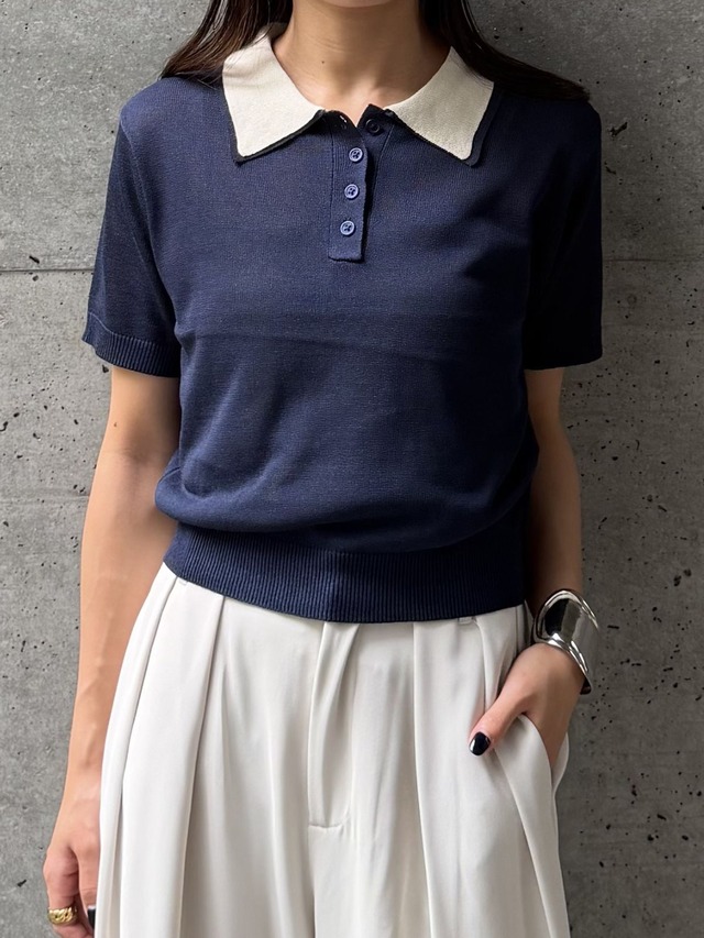 BICOLOUR POLO SHIRT（ﾊﾞｲｶﾗｰﾎﾟﾛｼｬﾂ）【2226308】select by Bab