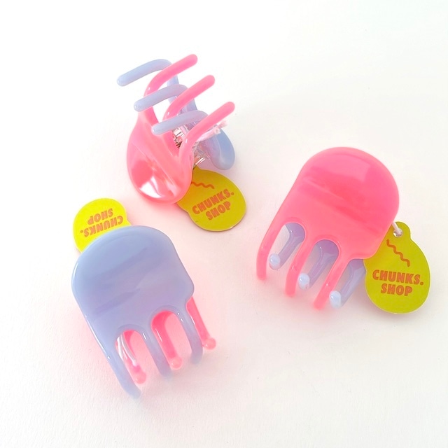 Chunks "Jester Mini Claw in Blue + Pink" チャンクスバンスクリップ・ヘアピン