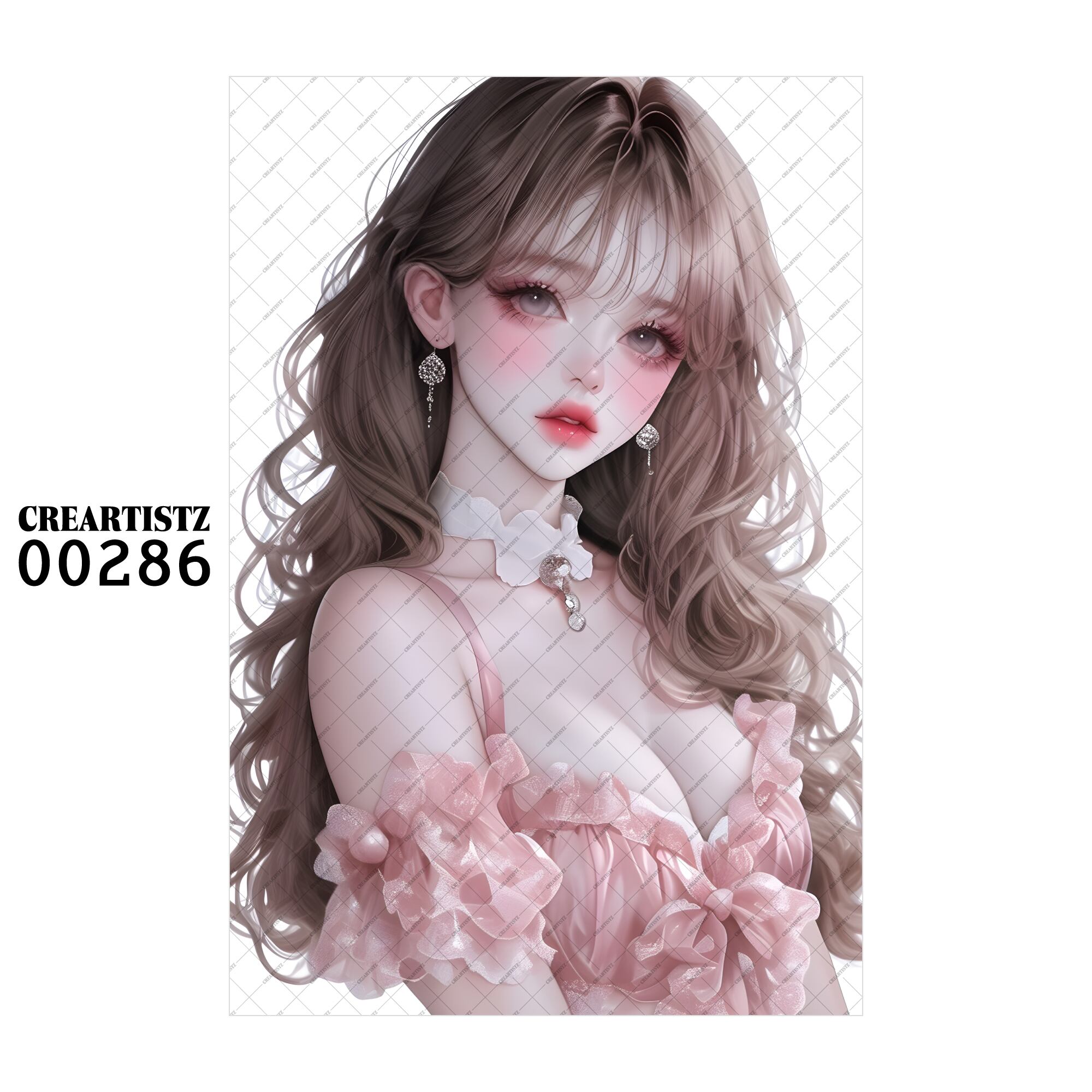 00286 ガール キュート オリジナル ペーパー/ステッカー 4枚セット CREARTISTZ