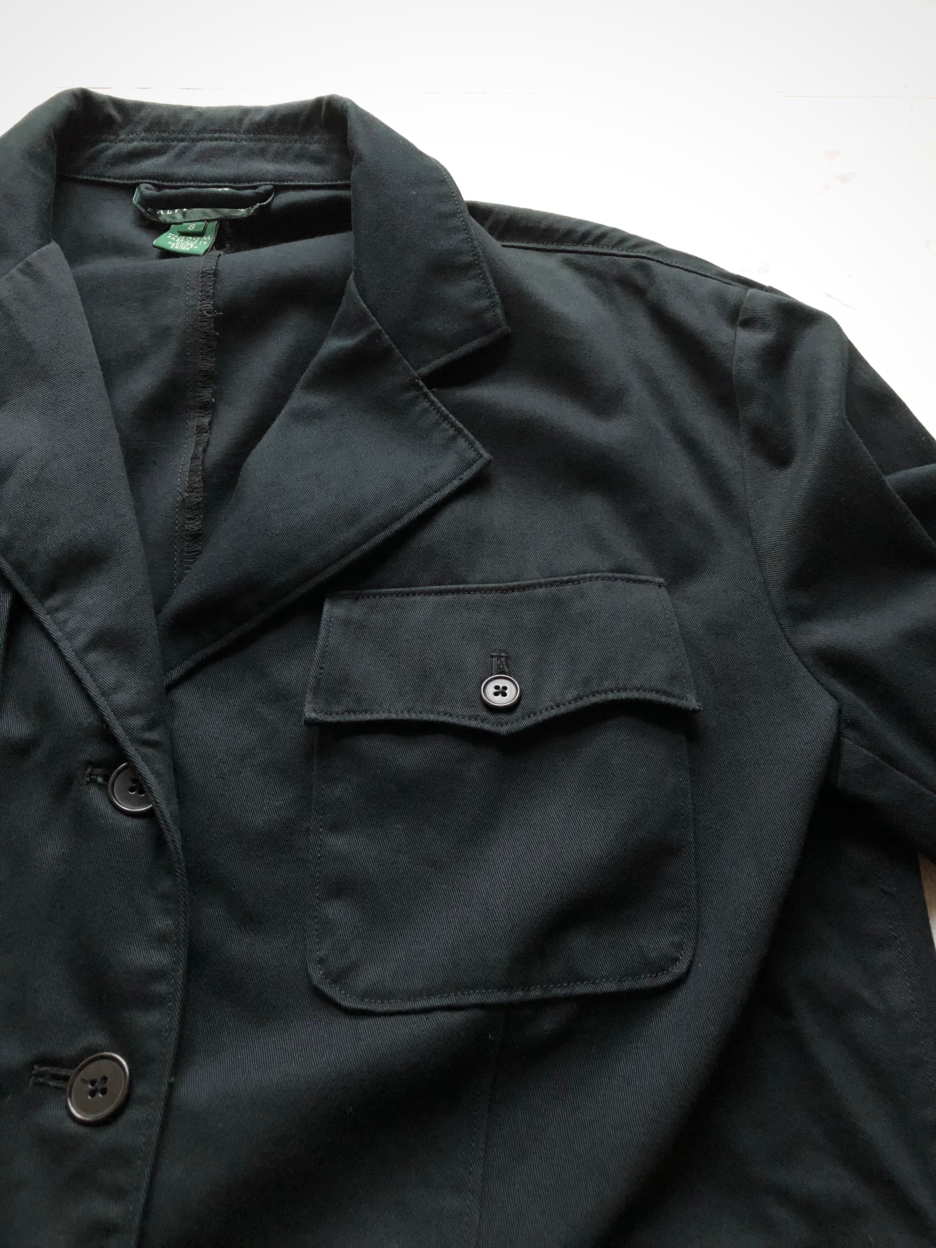 80s-90s LAUREN - RALPH LAUREN BLACK TWILL SAFARI JACKET OLD 80s-90s LAUREN - RALPH LAUREN BLACK TWILL SAFARI JACKET OLD