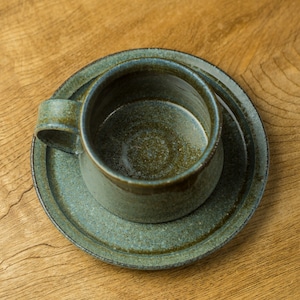 青銅色 台形カップ&プレートA（コーヒーカップセット）／安藤美和