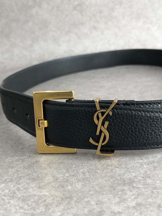 Yves Saint Laurent イヴ・サンローラン ベルト ブラック YSL レザー vintage ヴィンテージ オールド jjfxnv