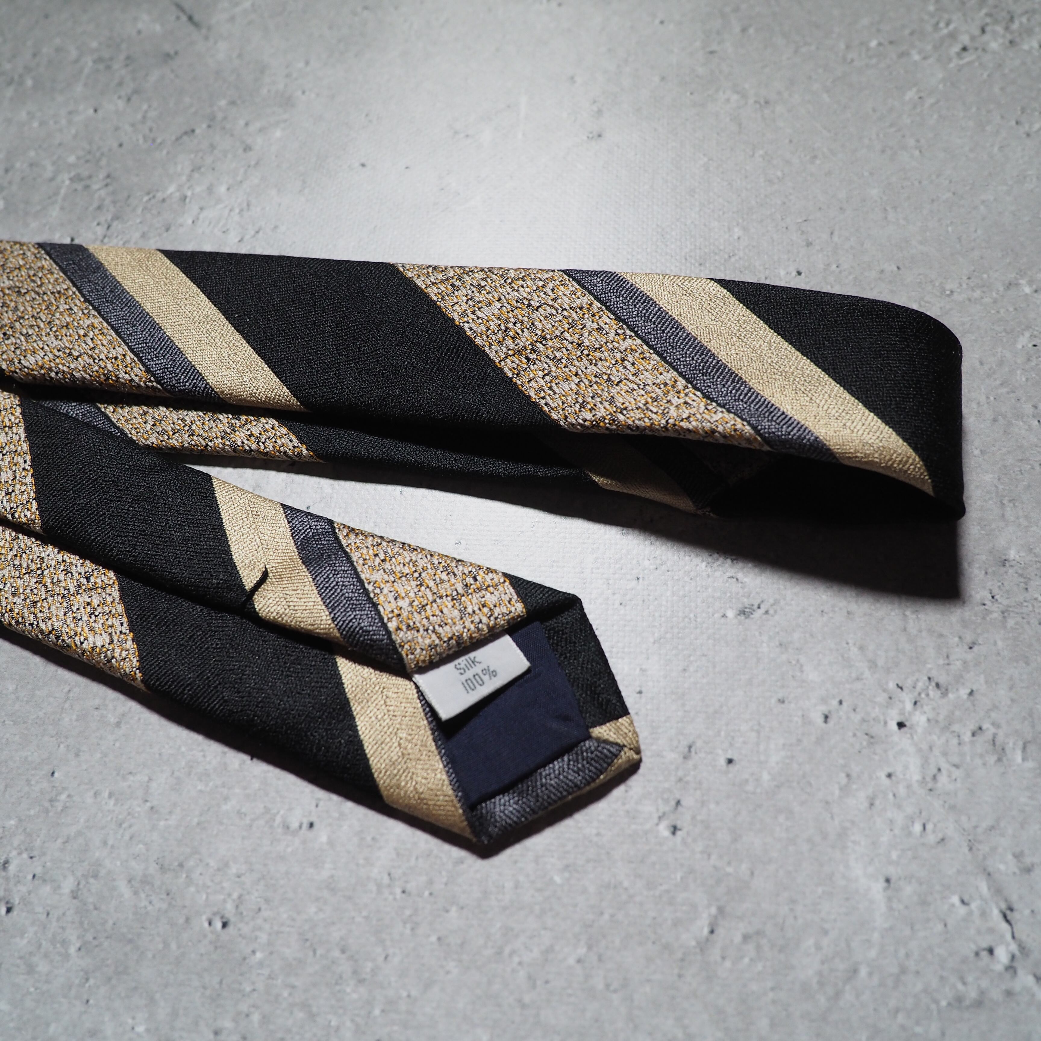 Black mode fat stripe Design vintage silk tie