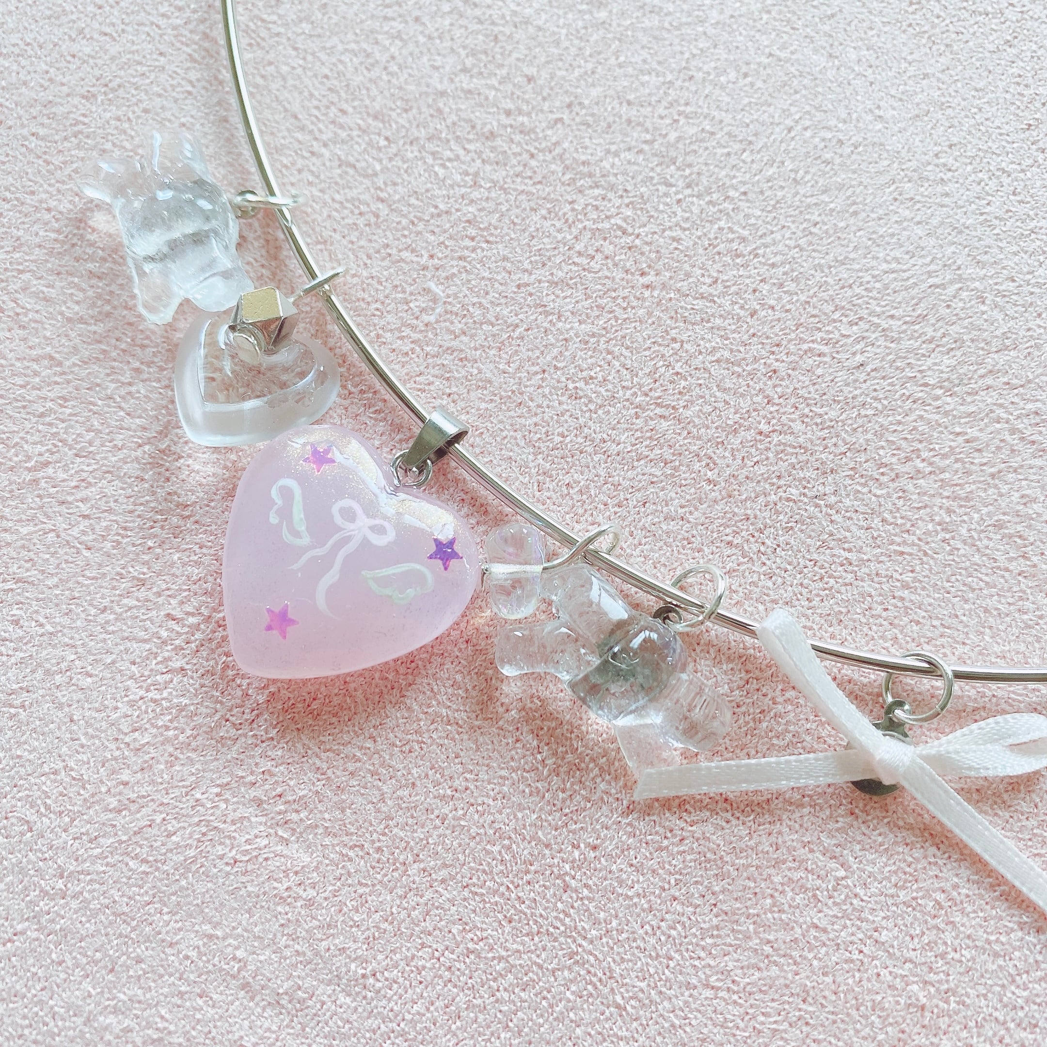 シルバーチョーカー　羽とりぼん