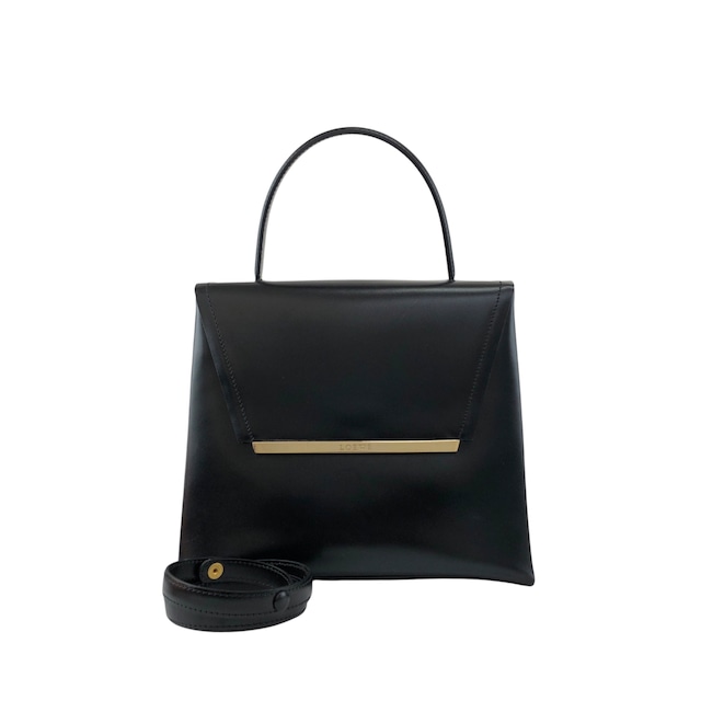 LOEWE ロエベ ショルダーバッグ ブラック ロゴ レザー 2WAY vintage ヴィンテージ オールド 588t4s