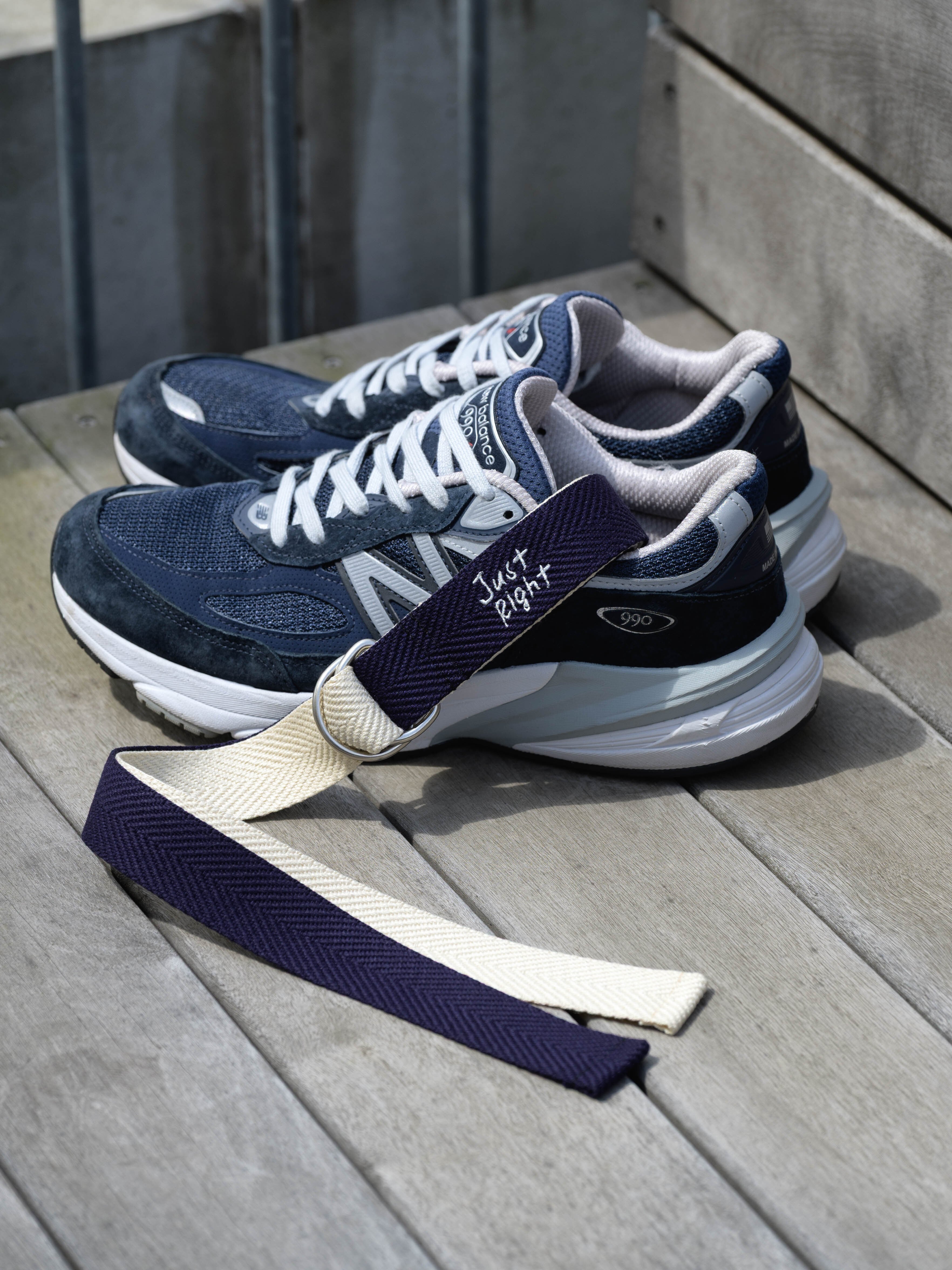 公式通販】RSVE “JR Two-Tone D-Ring Belt” Navy | RSVE（アールエス