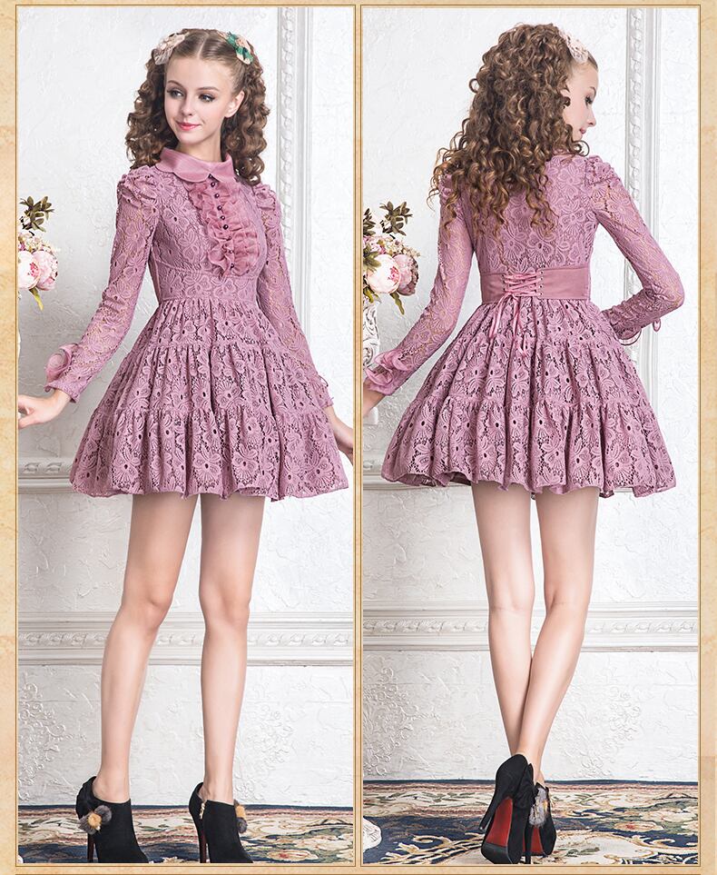 3色展開 ピンク エンジ ブラック レッド プリンセス ワンピース ゴスロリ ロリータ ロリィタ かわいい 可愛い Kawaii デートコーデ ロリータファッション Antoinette