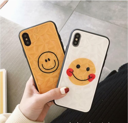 ニコニコ iPhone xs xr xsmax x 8 8plus 7 7plus 6s 6splus ケース 笑顔 GalaxyS10 S10plus S9 S9plus Note8 S8 S8plus 保護カバー ダイヤモンドモチーフ おしゃれ 女子 ペア用 オススメ♡