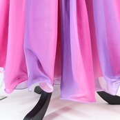 【美品 フラダンス衣装】ピンク Paondor パンドール ワンピース ドレス 紫 パープル レース 華やか 鮮やか ふんわり かわいい