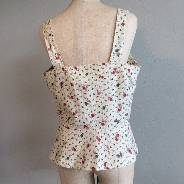 70s floral  print bustier