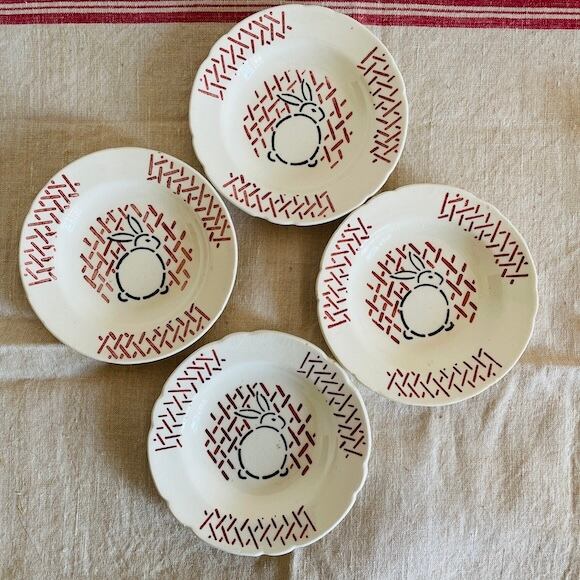 フランスアンティーク ディネット うさぎプレート 深皿 [a020] | shanachie