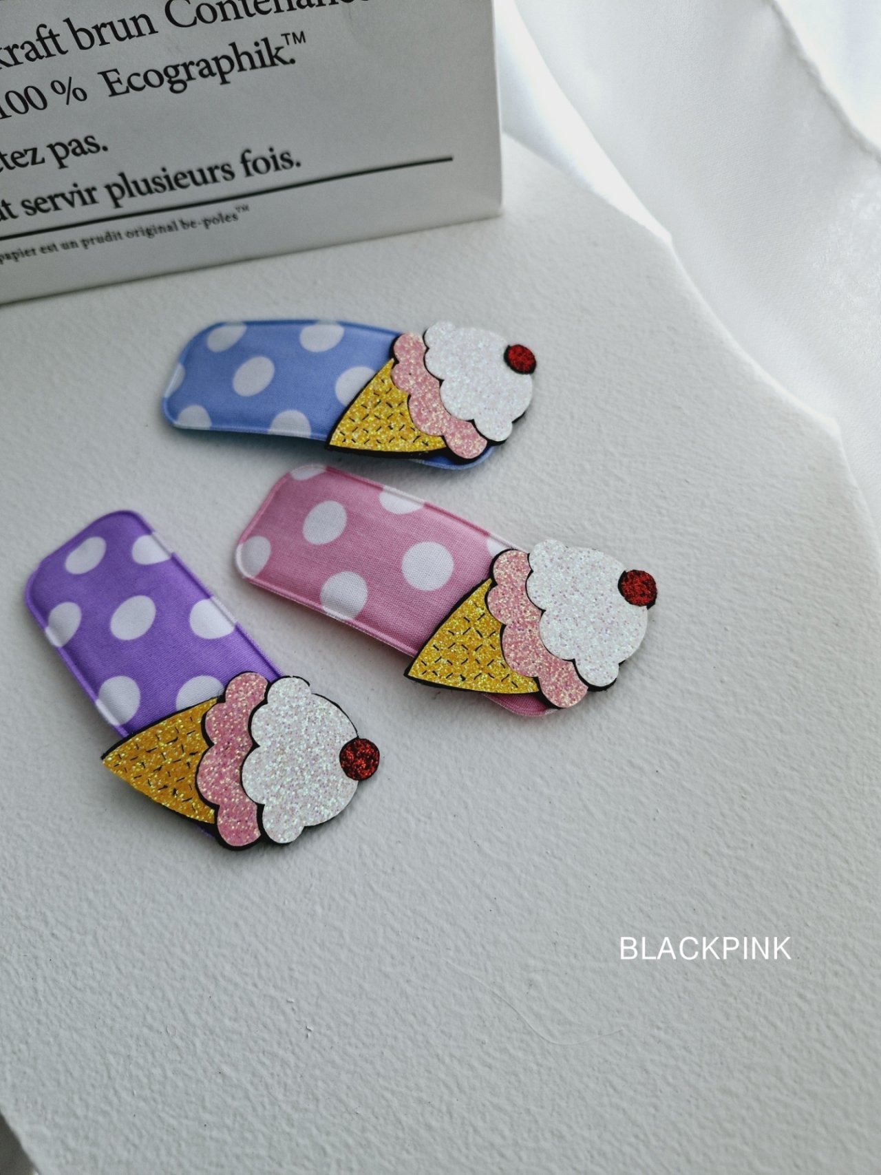 [BLACKPINK] Accessory) Ice Cream Dot Pin / [블랙핑크] 악세)아이스크림도트핀