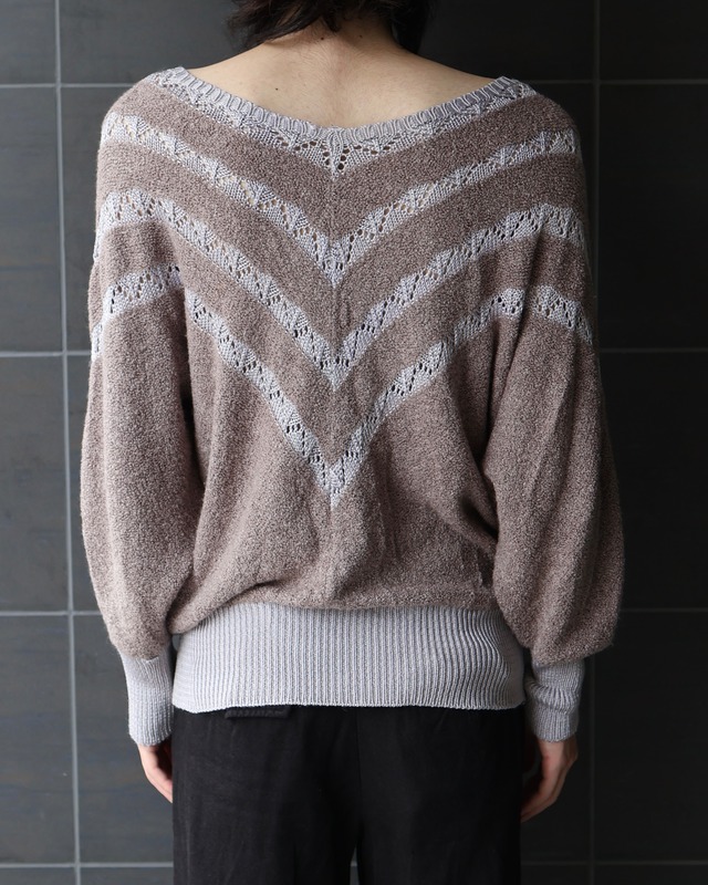 v-neck design rib knit