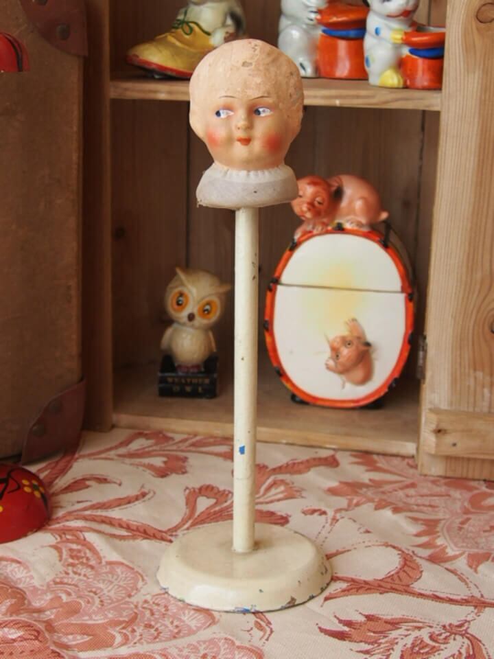 花柄ハットスタンド フランスアンティーク 花冠 ティアラ 人形 ドール