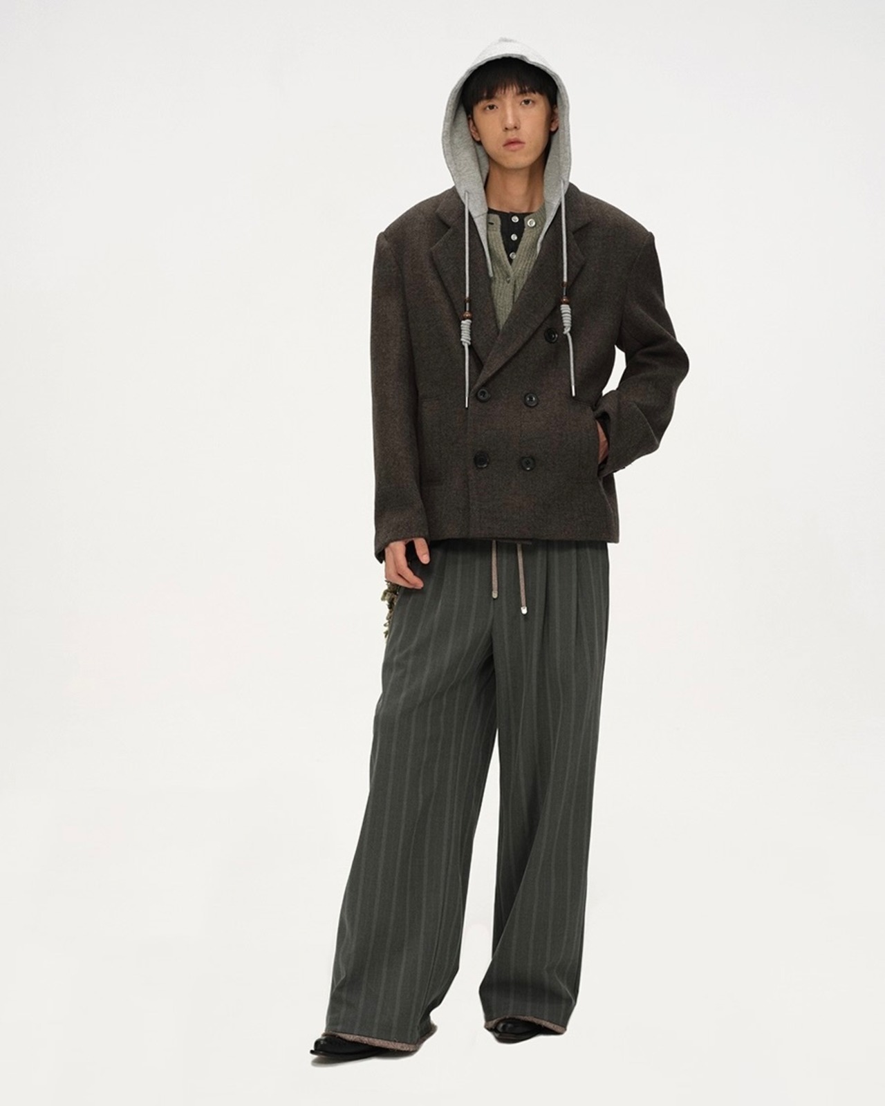 BALIANG Shadow Fall Double Patch Wide Trousers