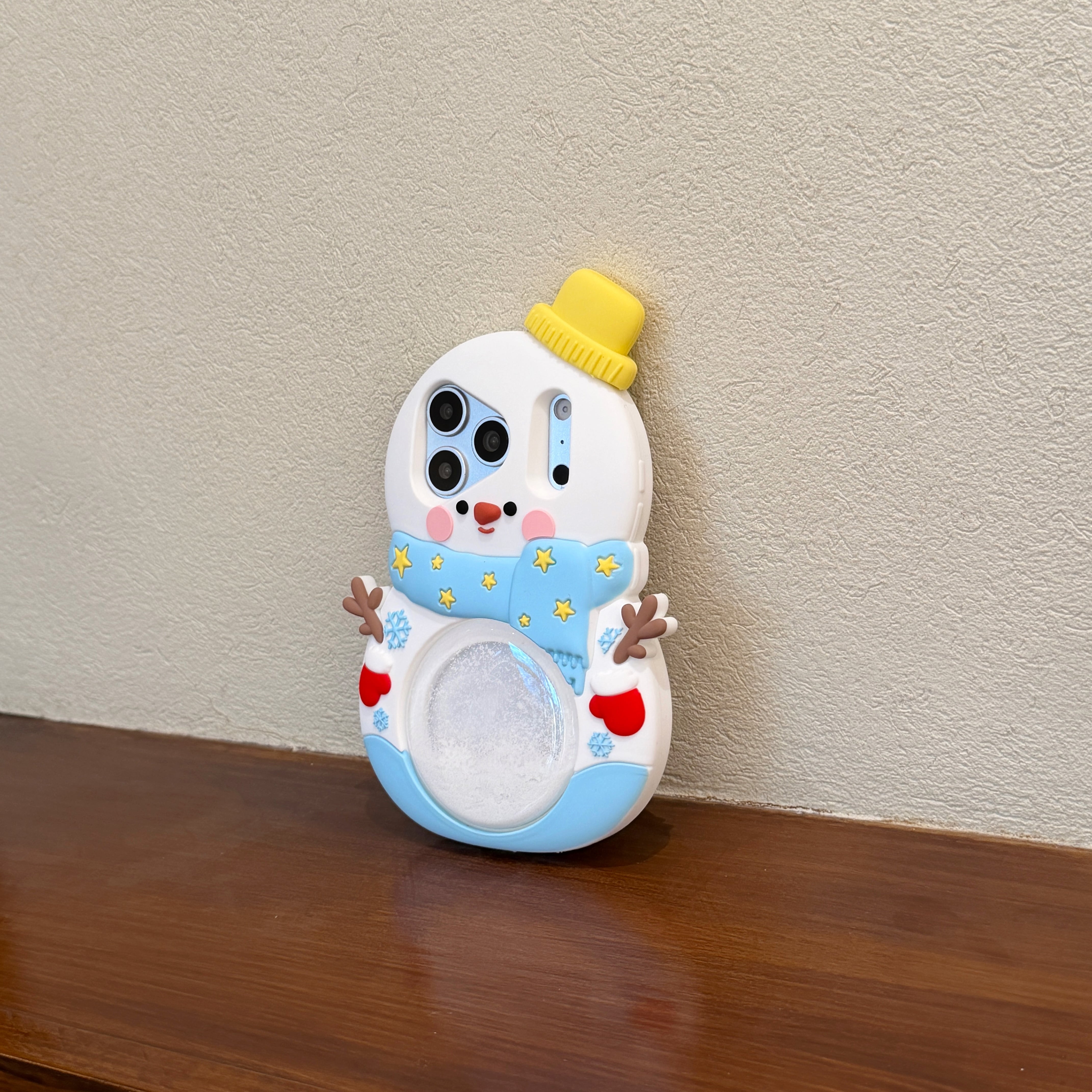 雪だるま iPhone 17 16 15 14 13 ケース グリッター シリコン かわいい