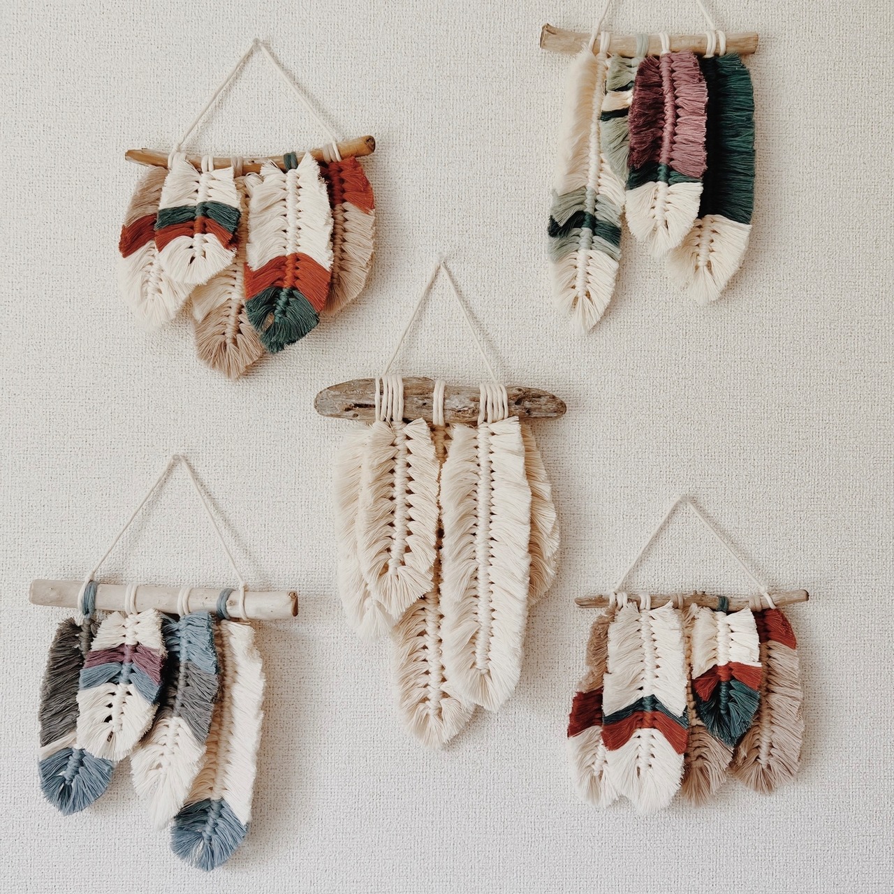 マクラメフェザータペストリー<D> || macrame feather tapestry 