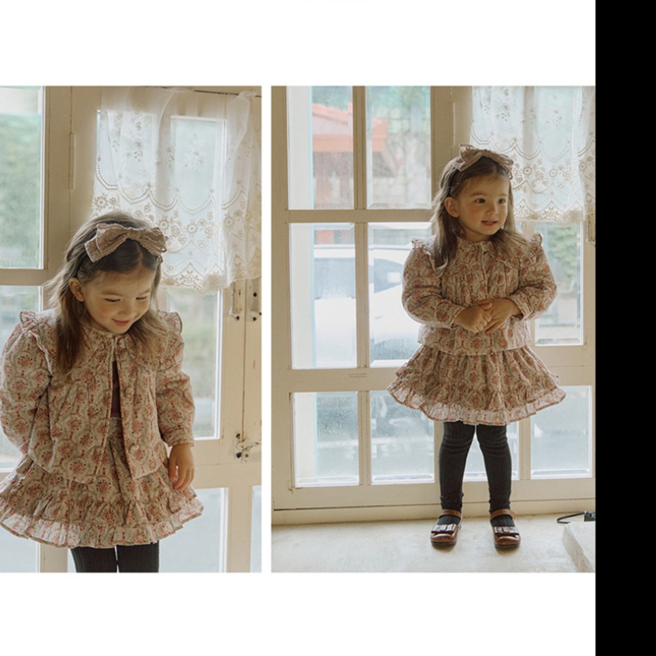 春レトロ花柄スカート2色