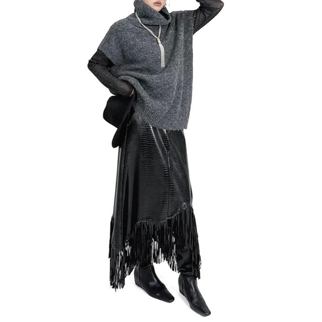 High neck knit vest【2color】 C1426