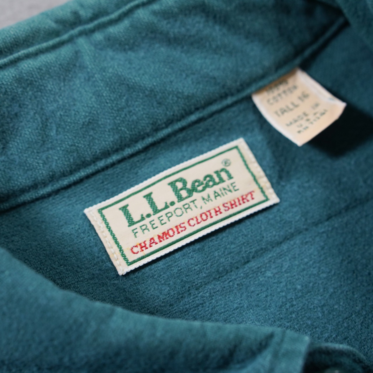 80s L.L.Bean CHAMOIS CLOTH SHIRT "made in USA" L〜XL相当 古着 - 6