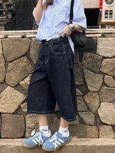 アメリカンレトロハイウエストワイドレッグ七フィートジーンズ女性夏新作ルーズハイストリート万能スリムストレートチューブパンツ