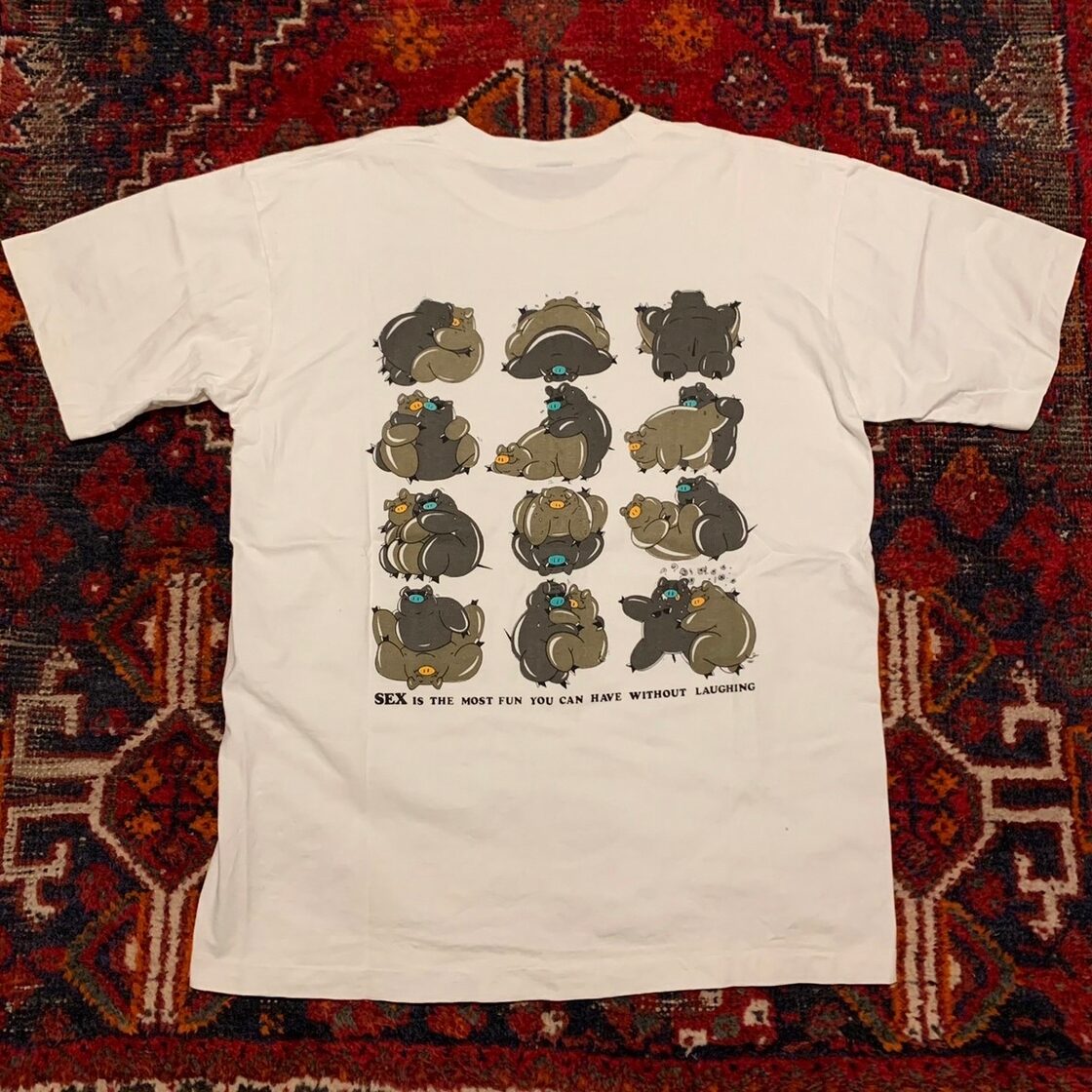 90s VINTAGE エロT SEX ブタ Tシャツ 半袖 セックス 豚 アニマル 