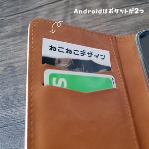 パパへのプレゼントに♥猫さん手帳型スマホケース★デニム柄（猫 ネコ ねこ 愛猫写真で♪）